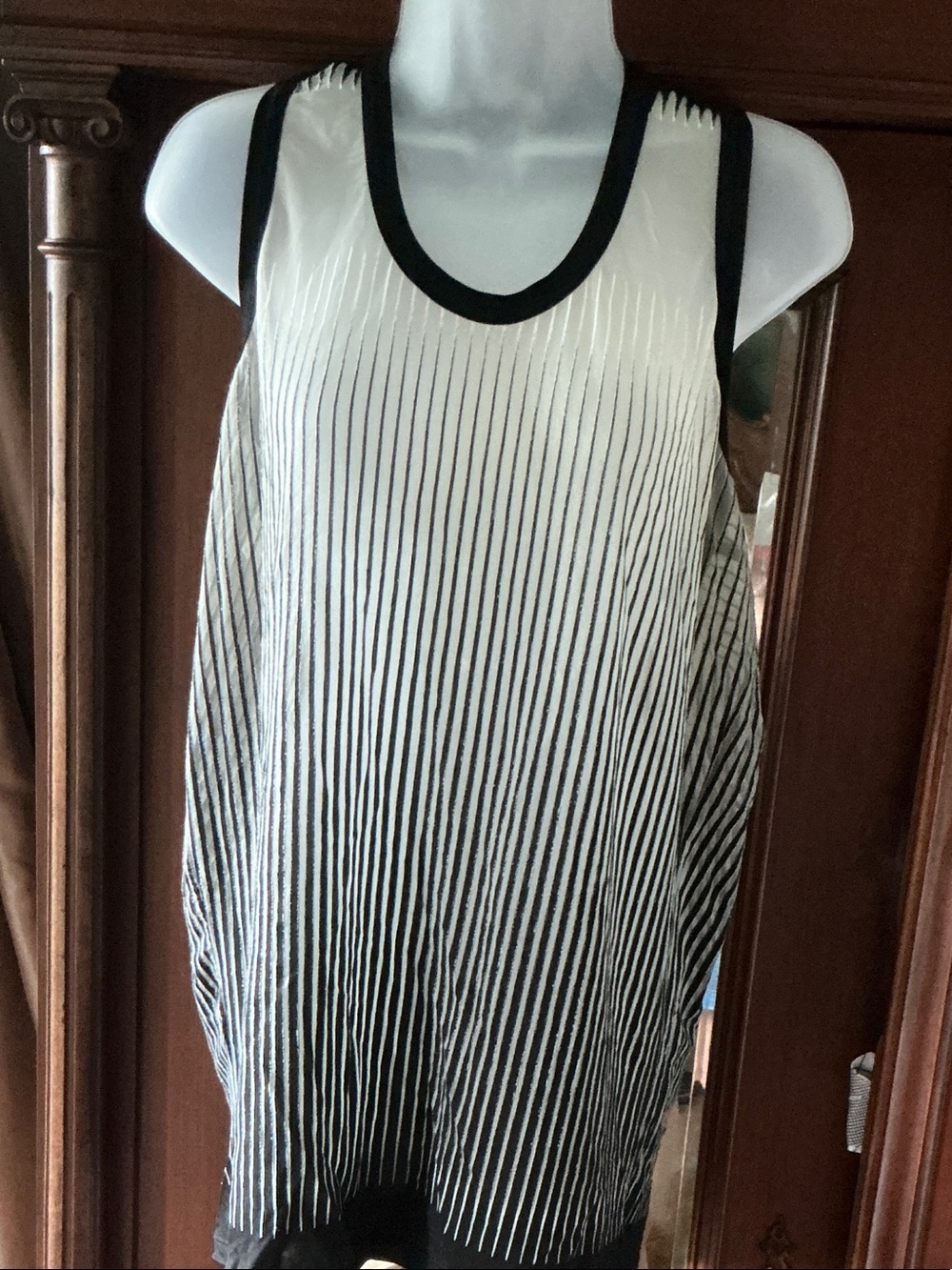Jean Paul Gaultier Black and White Ombre Stripe Tank